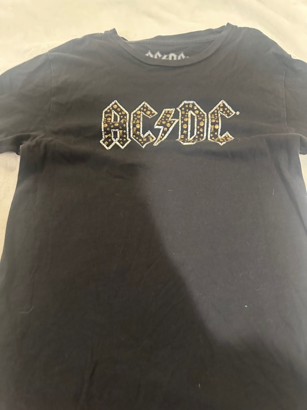 Lucky Brand Black AC/DC Logo Short Sleeve Tee
